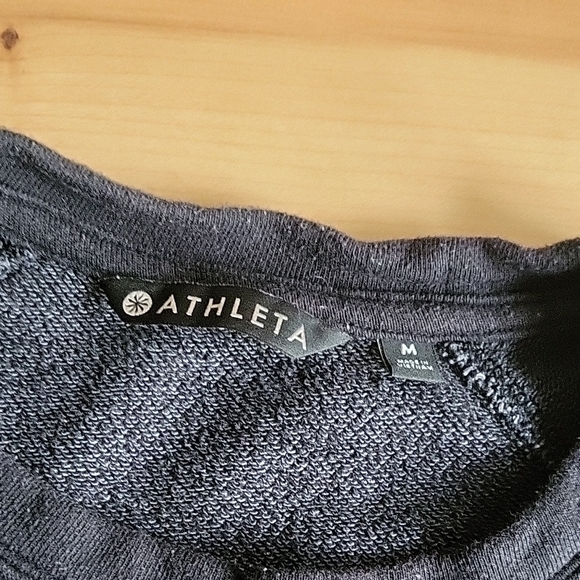 Athleta Athleisure Crewneck Sweatshirt Black Womens Medium - Picture 2 of 5